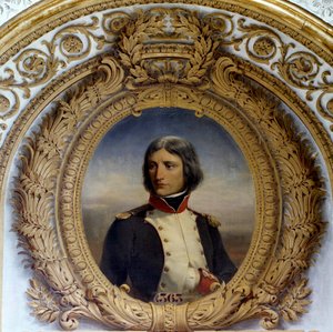 صورة لنابليون بونابرت (1769-1821) بالزي العسكري كمقدم أول كتيبة كورسيكا في 1792 رسم هنري فيليكس إيمانويل فيليبوتو (1815-1884) 1834 صن. 0،8x0،6 م.