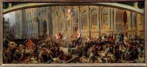 ثورة 1848: "" ألفونس دي لامارتين (1790-1869) كاتب وسياسي فرنسي يرفض العلم الأحمر في دار البلدية في 25/2/1848 ". لوحة لفيليكس فيليبوتو (حوالي ١٨١٥-١٨٨٤)