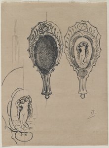 تصميم لمرآة يدوية ، ج. 1900-1902. بواسطة فيليكس براكيموند