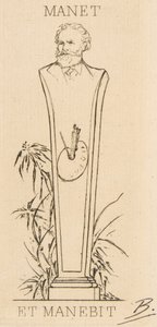 Ex-libris of Manet ، 1875. بواسطة فيليكس براكيموند