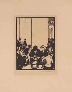 Five OClock ، معرض العالم الرابع ، 1901 (قطع خشبية على ورق ملون في اليابان) بواسطة فيليكس إدوارد فالوتون