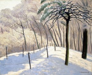 المناظر الطبيعية الثلجية في Bois de Boulogne ؛ منظر ثلجي في Bois de Boulogne ، 1905 بواسطة فيليكس إدوارد فالوتون