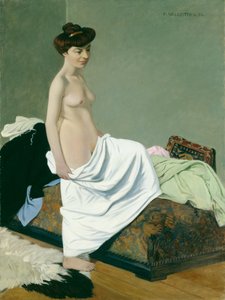 واقفة عارية تحمل ثوبًا على ركبتها ، 1904