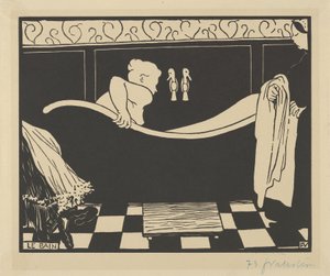 الحمام (Le Bain) ، 1894 (قطع خشبية على ورق نسج كريمي) بواسطة فيليكس إدوارد فالوتون