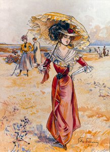 الأناقة على الشاطئ. لوحة لفيليكس فورنيري (1865-1938)