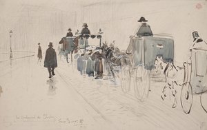 Au Boulevard de Clichy (قلم رصاص وألوان مائية على ورق)