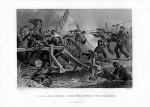صراع على جسر أثناء التراجع من ماناساس ، فيرجينيا ، 1862-1867. بواسطة فيليكس أوكتافيوس كار دارلي