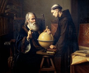 جاليليو جاليلي (1564-1642) يشرح نظرياته في جامعة بادوا ، رسم بواسطة فيليكس بارا (1845-1919)