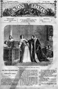 المسلسل الروماني: "الفرسان الثلاثة" للكاتب الكسندر دوما (1802-1870). يجب على الملكة آن ملكة النمسا (1601-1666) ، التي اشتبهت بخيانة زوجها ، لويس الثالث عشر ، أن تسلم إلى المستشارة خطابًا يُزعم أنها كتبته إلى دوق باكنغهام ، رئيسها السابق