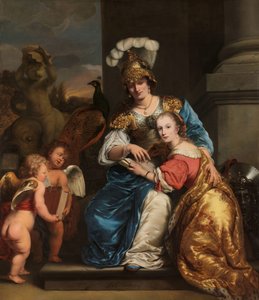رحلة مارجريتا بدور مينيرفا ، إرشاد رحلة شقيقتها آنا ماريا رمزية التعليم: رحلة مارغريتا (1640-1714) تعليم أختها آنا ماريا رحلة (1652-1681) بواسطة فرديناند بول