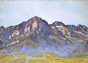 The Dents Blanches at Champéry in the Morning Sun ، 1916 بواسطة فرديناند هودلر