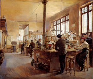 يوجد في المختبر البلدي مديرية الشرطة بوليفارد دو بالاس. لوحة لفرديناند جوزيف جيلدري (1858-1945)