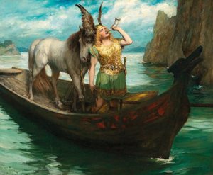 رحلة Siegfrieds إلى نهر الراين. شفق الآلهة. المغني هوبرت لوير مثل Siegfried ، 1908.