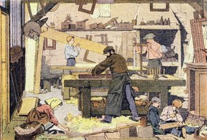 النجار ، في كتاب مصور للطفولة ، حوالي 1900 (نقش).