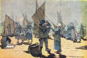 عودة الصيد، في Imagier de l'enfance، حوالي عام 1900 (نقش)