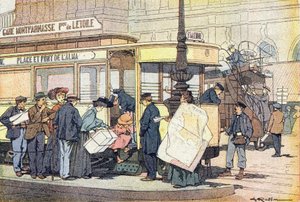 الترام في كتاب مصور للطفولة ، حوالي 1900 (نقش).