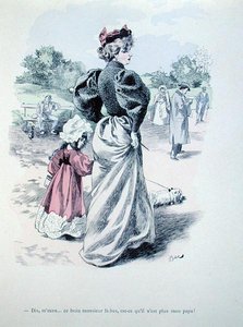 "مومياء ، هل هذا الرجل هناك أبي؟" ، حوالي عام 1900 (نقش ملون). بواسطة فرديناند سيغيسموند باك