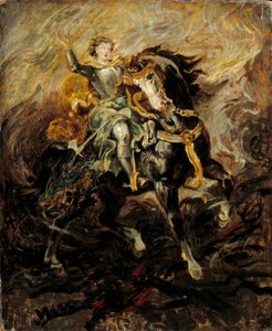 Clorinde يتدخل لإنقاذ Olinde و Sophronia رسم توضيحي لمشهد من Torquato Tasso "La Jerusalem delivree" (La gerusalemme liberata). رسم يوجين ديلاكروا (1798-1863) القرن التاسع عشر. 0،61x0،5 م بواسطة فرديناند فيكتور يوجين ديلاكروا