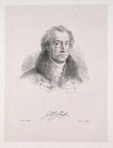 الرسوم التوضيحية لـ Faust: Frontispiece - صورة يوهان فولفجانج فون جوته ، 1828. بواسطة فرديناند فيكتور يوجين ديلاكروا