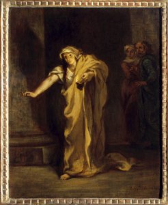 سيدة ماكبث وهي نائمة ، رسم توضيحي لعمل يحمل نفس الاسم لوليام شكسبير (1564-1616). اللوحة بواسطة يوجين ديلاكروا (1798-1863) 1850 صن. 0.40 × 0.32 م فريدريكتون. معرض بيفربروك للفنون بواسطة فرديناند فيكتور يوجين ديلاكروا