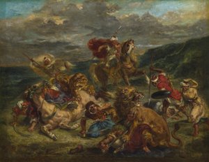 الأسد هانت ، 1860-1861 بواسطة فرديناند فيكتور يوجين ديلاكروا