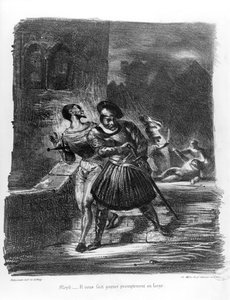 Mephistopheles و Faust الهروب بعد وفاة عيد الحب ، من Goethe&39;s Faust ، 1828 ، (توضيح) ، (وزن الجسم صورة الطباعة الحجرية)