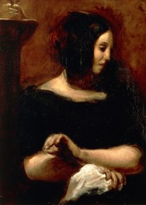 Portrait of George Sand بواسطة فرديناند فيكتور يوجين ديلاكروا