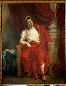 صورة للممثل الكوميدي فرانسوا جوزيف (فرانسوا جوزيف) تالما (1763-1826) وهو يفسر نيرون في قطعة بريتانيكوس "" لجين راسين "" لوحة ليوجين ديلاكروا (1798-1863) 1853 ديم. 0،92 x 0،73 م باريس ، كوميديا فرنسية بواسطة فرديناند فيكتور يوجين ديلاكروا
