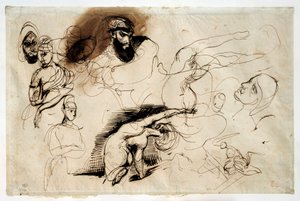 دراسة عن وفاة ساردانابالي. رسم بواسطة يوجين ديلاكروا (1798-1863) بواسطة فرديناند فيكتور يوجين ديلاكروا