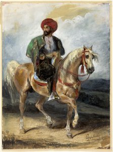 الفارس التركي، حوالي عام 1834 (غواش وألوان مائية على ورق) بواسطة فرديناند فيكتور يوجين ديلاكروا