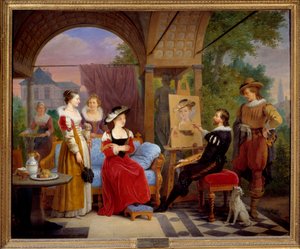 بيير بول (بيير بول) روبنز (أو بيتر بول أو بيتروس بولوس) (1577-1640) في ورشته التي رسمها "قبعة القش" ، نموذجه هو سوزان فورمنت ، أخت زوجته. لوحة لفرديناند دي بريكيلير ديت العين (1792-1883)