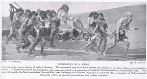 هجرة قبيلة ، توضيح من "تاريخ الأمم في هاتشينسون" ، ج .1910 بواسطة فرناند كورمون