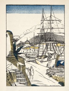 سانت تروبيه من جازيت دي بون تون ، حانة. 1920 (استنسل طباعة)