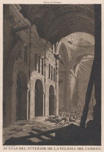 منظر لأطلال داخل كنيسة نويسترا سينورا ديل كارمن في سراغوس ... ، 1808-14