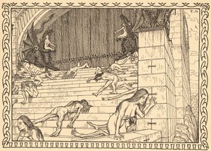 قبل معبد الأعمال ، اللوحة 7 ، من محفظة "Lebenszeichen" ، حانة. 1908 في برلين بواسطة Fritz Heyder Verlag بواسطة فيدوس (1868 1948)