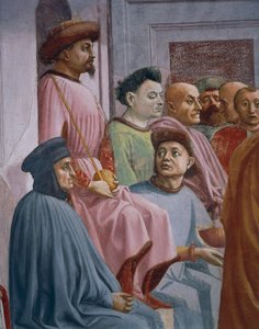 Miracle of Theophilus, detail from The Raising of the Son of Theophilus, by Tommaso Masaccio, fresco بواسطة فلبيني ليبي