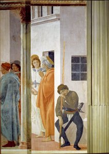 أطلق سراح القديس بطرس من السجن بواسطة ملاك فريسكو من قبل فيليبينو ليبي (1457-1504) 1481-1486 Dim 232x89 سم كنيسة سانتا ماريا ديل كارمين في فلورنسا ، كنيسة برانكشي بواسطة فلبيني ليبي