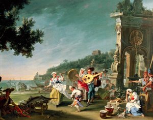 تارانتيلا في مارجلينا ، 1750 ، بقلم فيليبو فالشياتور (نشط 1737-1768) ، زيت على قماش ، 76.2 × 102 سم. إيطاليا بواسطة فيليبو فالكياتور