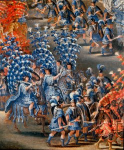 Fete at Palazzo Barberini in honor of Christine de Suede (Cristina di Svezia), on 28/02/1656 Detail. Painting by Filippo Lauri (1623-1694) and Filippo Gagliardi (died 1659). 17th century Rome, Museum of Rome