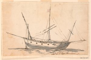 رسم، سفينة شراعية، حوالي عام 1780