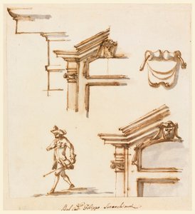 الرسم والتفاصيل المعمارية ودراسة الأشكال، 1760-1775 بواسطة فيليبو ماركيوني
