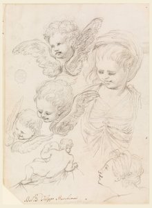 رسم، دراسات لتمثيل ديني، 1725-40 بواسطة فيليبو ماركيوني