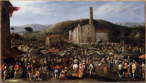 معرض إمبرونيتا. زيارة دوق كوزيمو الثاني دي ميديسيس لمعرض سان لوكا ، ج. 1620 (لوحة) بواسطة فيليبو نابوليتانو