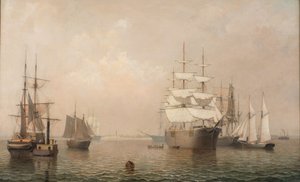 التجار قبالة ميناء بوسطن ، 1863