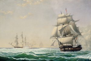 الولايات المتحدة فرقاطة رئيس إشراك السرب البريطاني في عام 1815 ، 1850