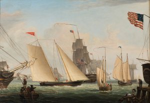 يخت نورثرن لايت في ميناء بوسطن ، 1845