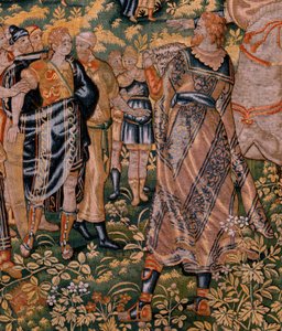 نسيج فلمنكي. مسلسل قصة سايروس. لا يوجد II Astyages يتعرف على Cyrus (Ciro Recocido por Astiages). مجهول ، استنادًا إلى ميشيل كوكسي. أتيليه أنتويرب. الحرير والصوف. كاليفورنيا 1590. بواسطة المدرسة الفلمنكية
