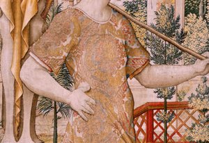 نسيج فلمنكي. سلسلة Vertumnus و Pomona. No II Vertumnus تحول إلى مزارع (Vertumno y Pomona II Vertumno convertado en زراعي) no1 الجزء الأيسر. نماذج دائرة بيتر كويك فان إيلست وليونارد تيري. أتيليه غير معروف ، بروكسل. ذهب، بواسطة المدرسة الفلمنكية