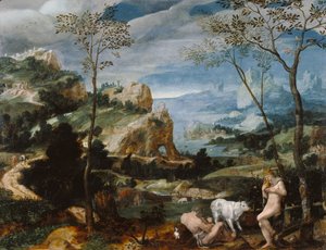 المناظر الطبيعية مع عطارد وأرجوس ، ج .1570 بواسطة المدرسة الفلمنكية