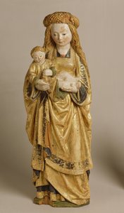 مادونا وطفل ، مدرسة ميكلين ، c.1500 (متعدد الألوان والبلوط المذهب) بواسطة المدرسة الفلمنكية
